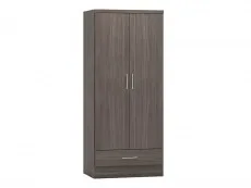 Seconique Seconique Nevada Black 2 Door 1 Drawer Double Wardrobe