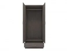 Seconique Nevada Black 2 Door 1 Drawer Double Wardrobe