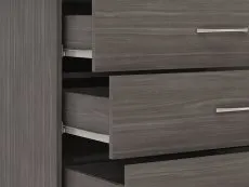 Seconique Seconique Nevada Black 3 Drawer Low Chest of Drawers