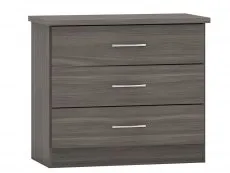 Seconique Seconique Nevada Black 3 Drawer Low Chest of Drawers