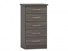 Seconique Seconique Nevada Black 5 Drawer Chest of Drawers