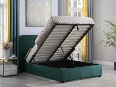 Seconique Seconique Amelia Green Fabric Ottoman Bed Frame