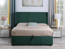 Seconique Seconique Amelia Green Fabric Ottoman Bed Frame
