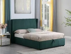 Seconique Seconique Amelia Green Fabric Ottoman Bed Frame