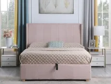 Seconique Seconique Amelia Pink Fabric Ottoman Bed Frame