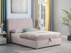 Seconique Seconique Amelia 4ft6 Double Pink Fabric Ottoman Bed Frame