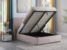 Seconique Seconique Amelia Pink Fabric Ottoman Bed Frame
