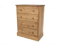 Core Core Cotswold Pine 4 Drawer Wooden Chest of Drawers
