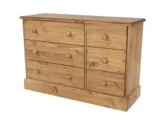 Core Core Cotswold Pine 3+3 Drawer Wide Wooden Chest of Drawers