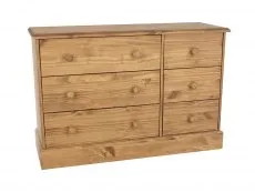 Core Core Cotswold Pine 3+3 Drawer Wide Wooden Chest of Drawers