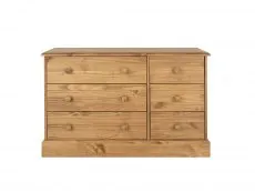 Core Core Cotswold Pine 3+3 Drawer Wide Wooden Chest of Drawers