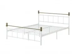 Seconique Seconique Marlborough 4ft6 Double White and Brass Metal Bed Frame