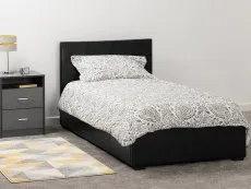 Seconique Seconique Waverley 3ft Single Black Faux Leather Ottoman Bed Frame