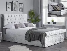 Birlea Furniture & Beds Birlea Sienna 4ft6 Double Steel Crushed Velvet Ottoman Bed Frame