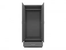 Seconique Seconique Nevada Matt Grey 2 Door 1 Drawer Double Wardrobe