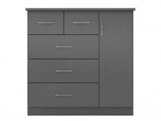 Seconique Seconique Nevada Matt Grey 1 Door 5 Drawer Chest of Drawers