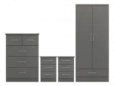 Seconique Seconique Nevada Matt Grey 4 Piece Bedroom Furniture Package