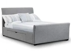 Julian Bowen Julian Bowen Capri 6ft Super King Size Light Grey Fabric 2 Drawer Bed Frame