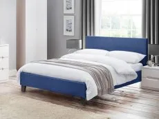 Julian Bowen Julian Bowen Rialto 4ft6 Double Dark Blue Linen Fabric Bed Frame