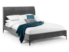 Julian Bowen Julian Bowen Sanderson Diamond Grey Quilted Velvet Bed Frame
