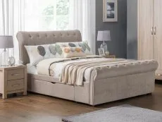 Julian Bowen Julian Bowen Ravello Mink Chenille Fabric 2 Drawer Storage Bed Frame