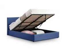 Julian Bowen Julian Bowen Rialto Dark Blue Linen Fabric Ottoman Bed Frame