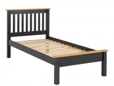 Seconique Monaco 3ft Single Grey and Oak Wooden Bed Frame (Low Footend)