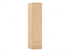 Seconique Seconique Nevada Sonoma Oak 1 Door 1 Drawer Single Wardrobe