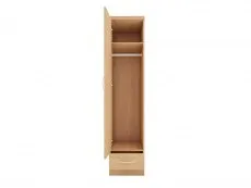 Seconique Seconique Nevada Sonoma Oak 1 Door 1 Drawer Single Wardrobe