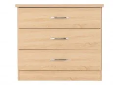 Seconique Seconique Nevada Sonoma Oak 3 Drawer Chest of Drawers