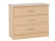 Seconique Seconique Nevada Sonoma Oak 3 Drawer Chest of Drawers