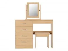 Seconique Seconique Nevada Sonoma Oak 4 Drawer Pedestal Dressing Table and Stool