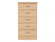 Seconique Seconique Nevada Sonoma Oak 5 Drawer Chest of Drawers