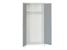 Seconique Seconique Vermont Grey and White 2 Door Double Wardrobe