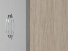 Seconique Seconique Nevada Grey Gloss and Oak 2 Door 1 Drawer Double Wardrobe