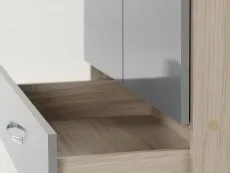 Seconique Seconique Nevada Grey Gloss and Oak 2 Door 1 Drawer Double Wardrobe