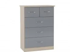 Seconique Seconique Nevada Grey Gloss and Oak 4 Piece Bedroom Furniture Package