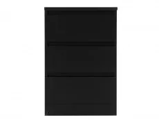 Seconique Seconique Malvern Black Pair of 3 Drawer Bedside Cabinets