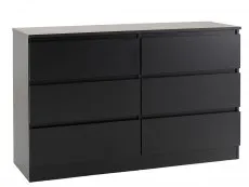 Seconique Seconique Malvern Black 3+3 Drawer Chest of Drawers