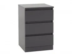 Seconique Seconique Malvern Grey 3 Drawer Bedside Table