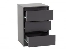 Seconique Seconique Malvern Grey 3 Drawer Bedside Table