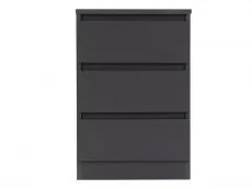 Seconique Seconique Malvern Grey Pair of 3 Drawer Bedside Cabinets