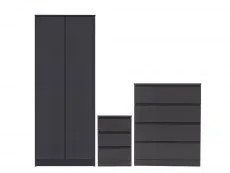 Seconique Seconique Malvern Grey 3 Piece Bedroom Furniture Package