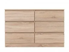 Seconique Seconique Malvern Sonoma Oak 3+3 Drawer Chest of Drawers