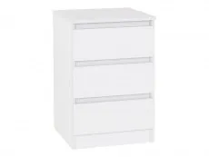 Seconique Seconique Malvern White 3 Drawer Bedside Table