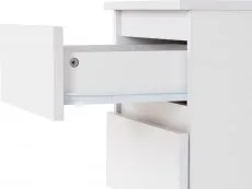 Seconique Seconique Malvern White Pair of 3 Drawer Bedside Cabinets