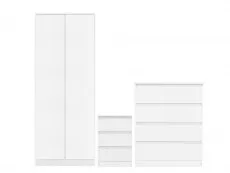 Seconique Seconique Malvern White 3 Piece Bedroom Furniture Package