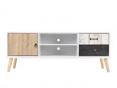 Seconique Seconique Nordic White and Oak 1 Door 2 Drawer TV Cabinet