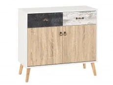 Seconique Seconique Nordic White and Oak 2 Door 2 Drawer Sideboard