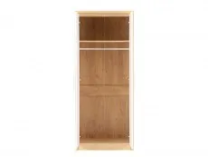 Seconique Seconique Seville White High Gloss and Oak 2 Door Double Wardrobe